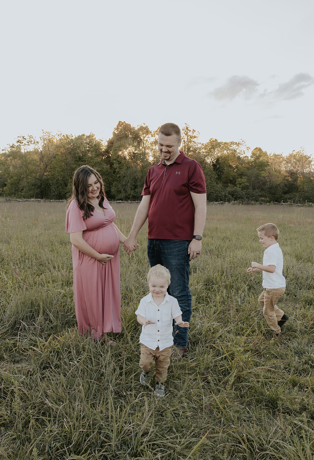 Small family photoshoot at Wilson's Creek National Battlefield in Springfield, Missouri. Maternity photoshoot, candid family photos