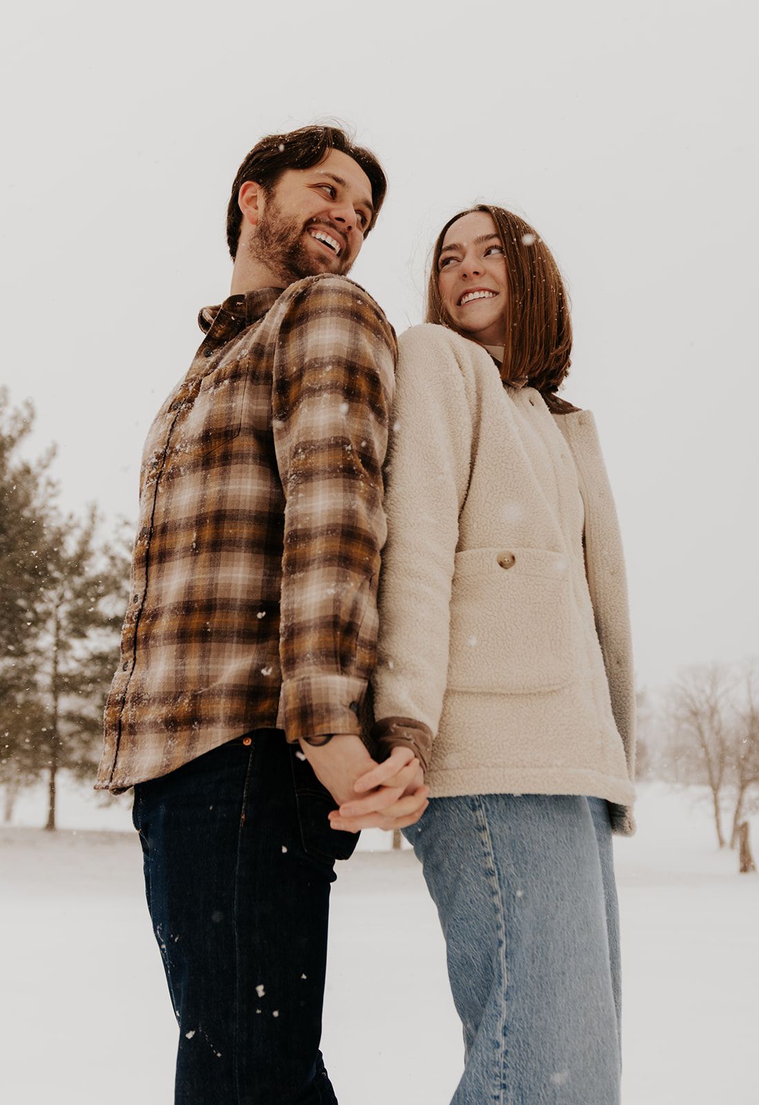 Couples engagement photos in Springfield, Missouri in the snow