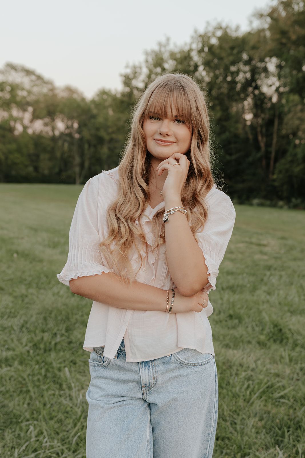High School Senior Photo at Nathanael Greene Park in Springfield, Missouri at dusk