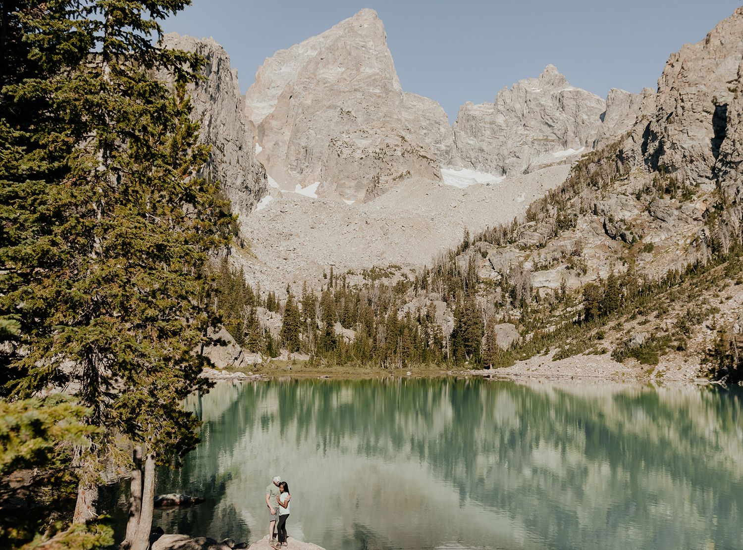 Photo of couple at Delta Lake in Grand Teton National Park