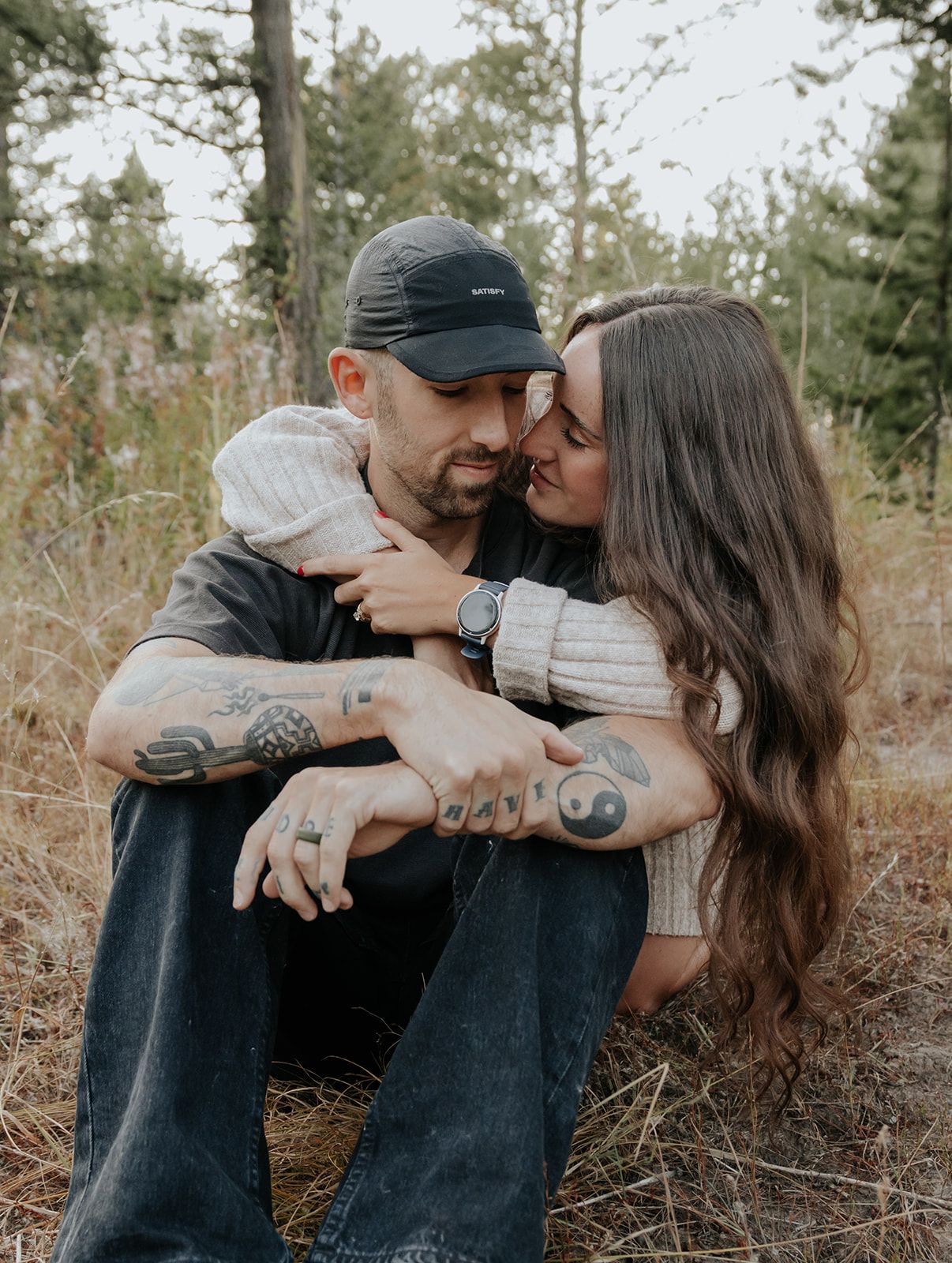 Couples engagement photos in Idaho Falls, Idaho in the summer. Intimate couples photoshoot