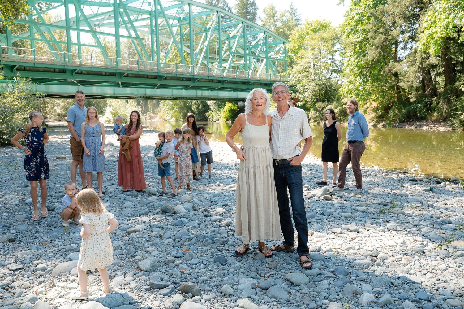 Chemainus river bridge family