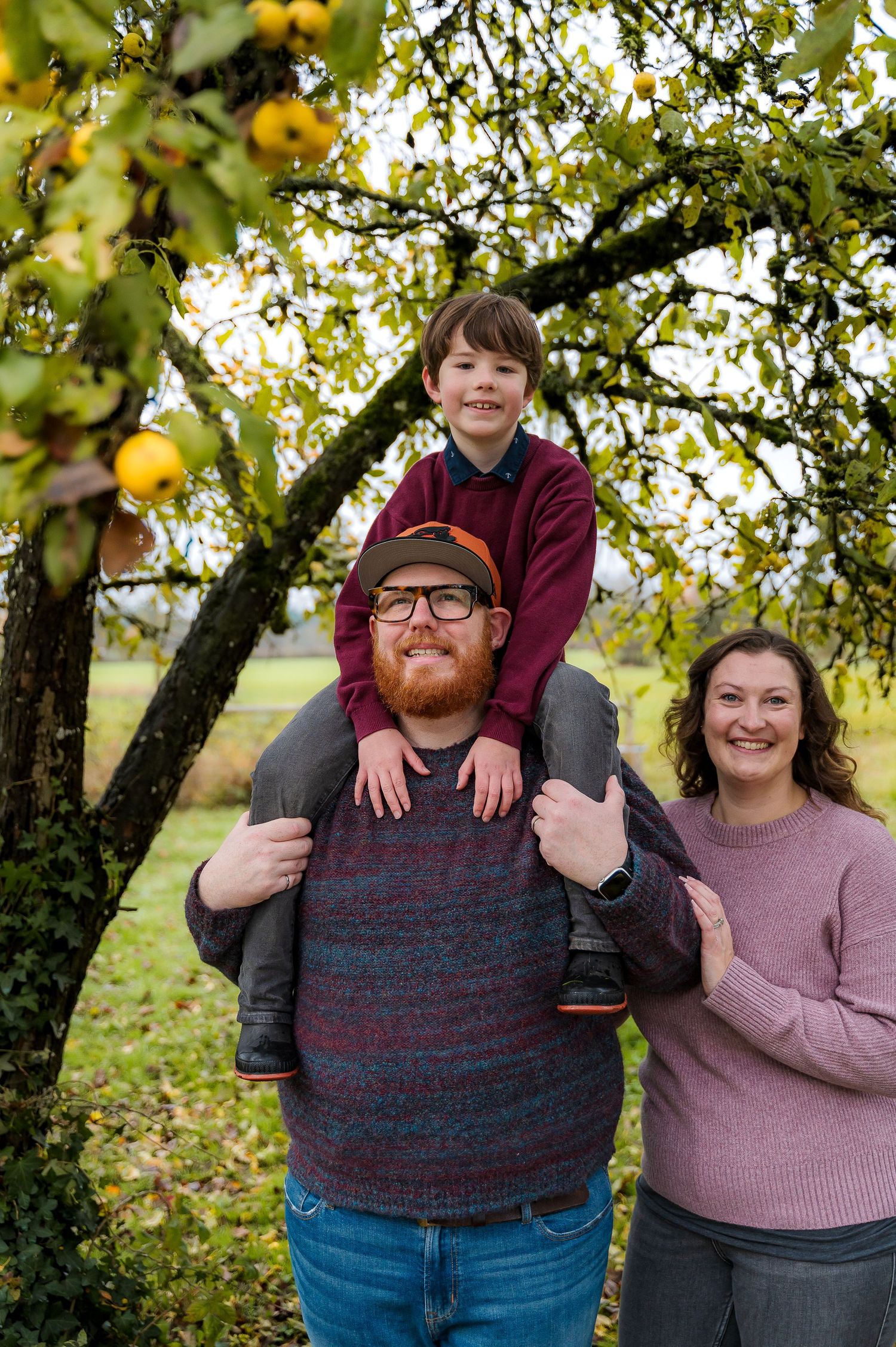 Family photos farm orchard