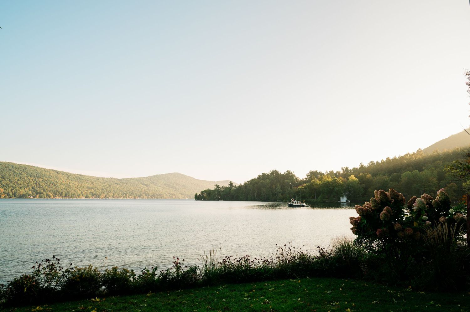 Scenic lake george heart bay portrait photography family wedding