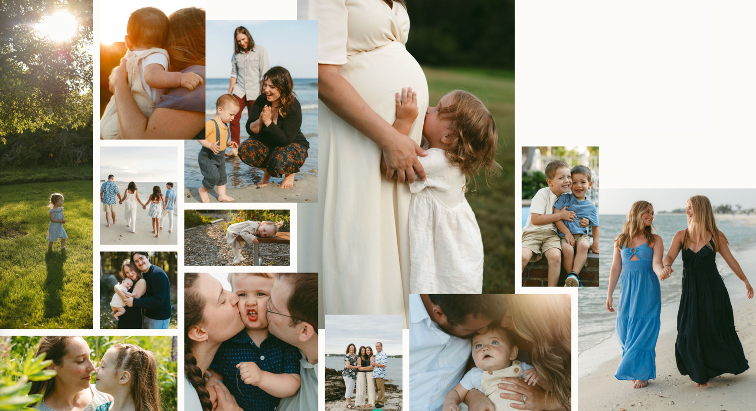 A collection of candid wedding photos arranged in a horizontal collage.