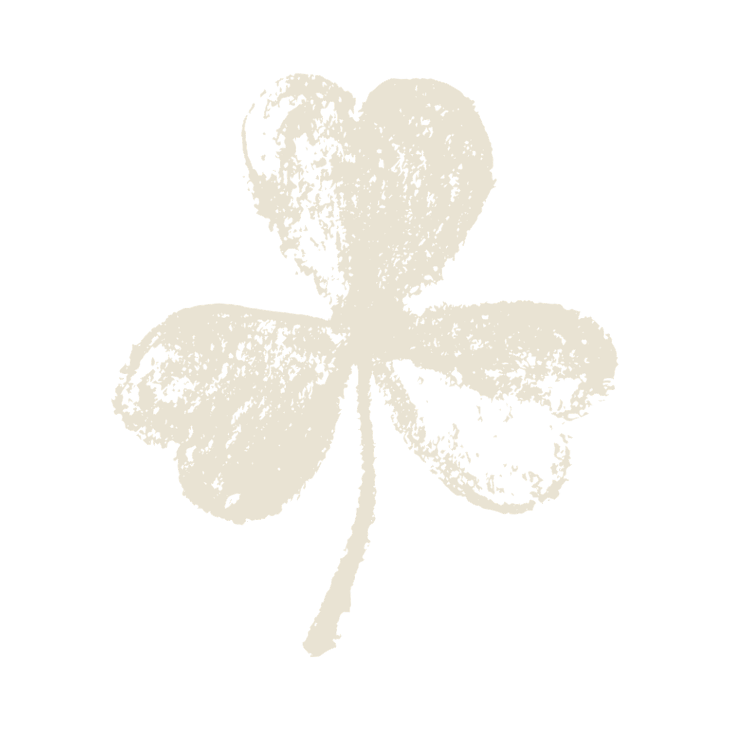 Simple clover pattern in light beige color on white background.