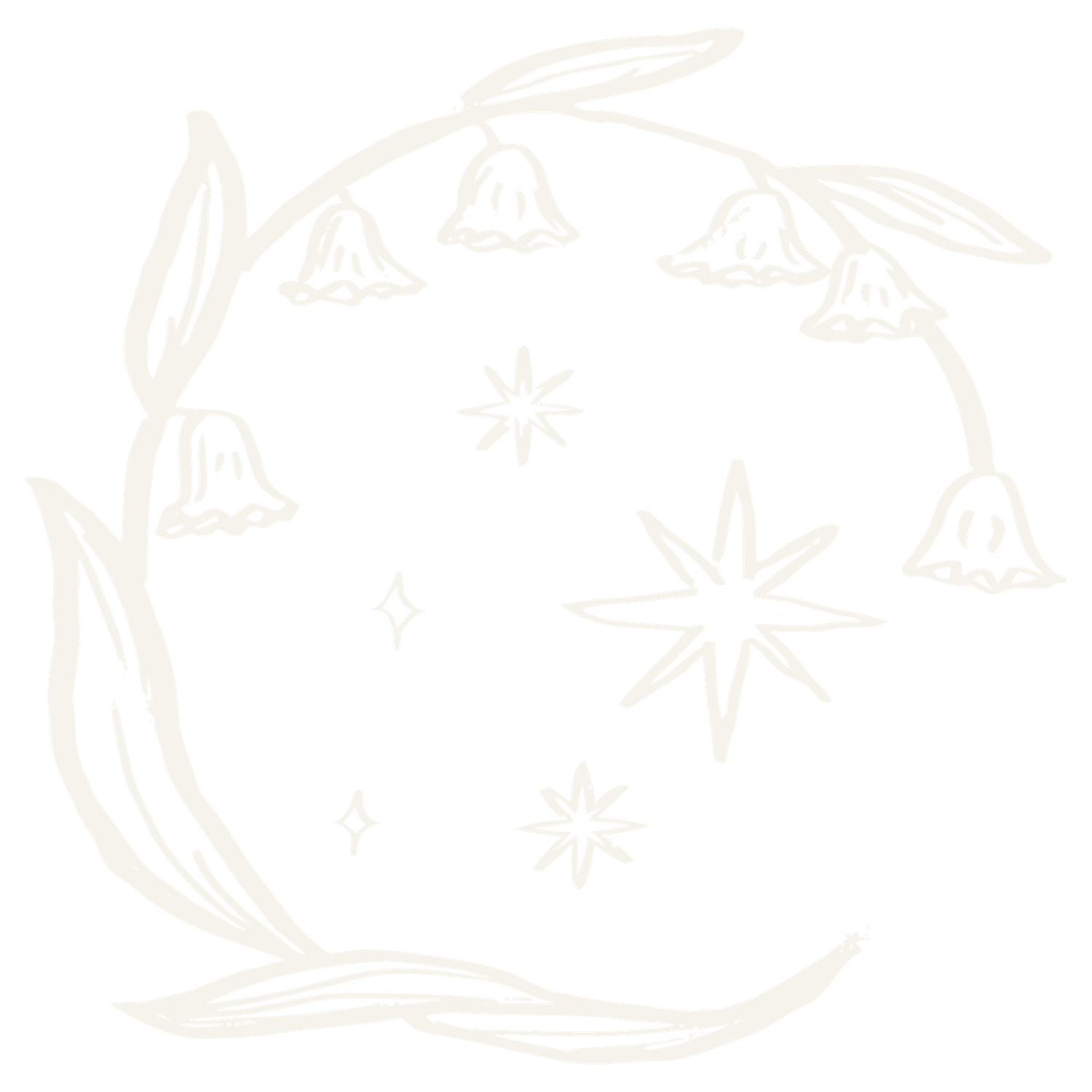 Light beige decorative script writing on white surface.