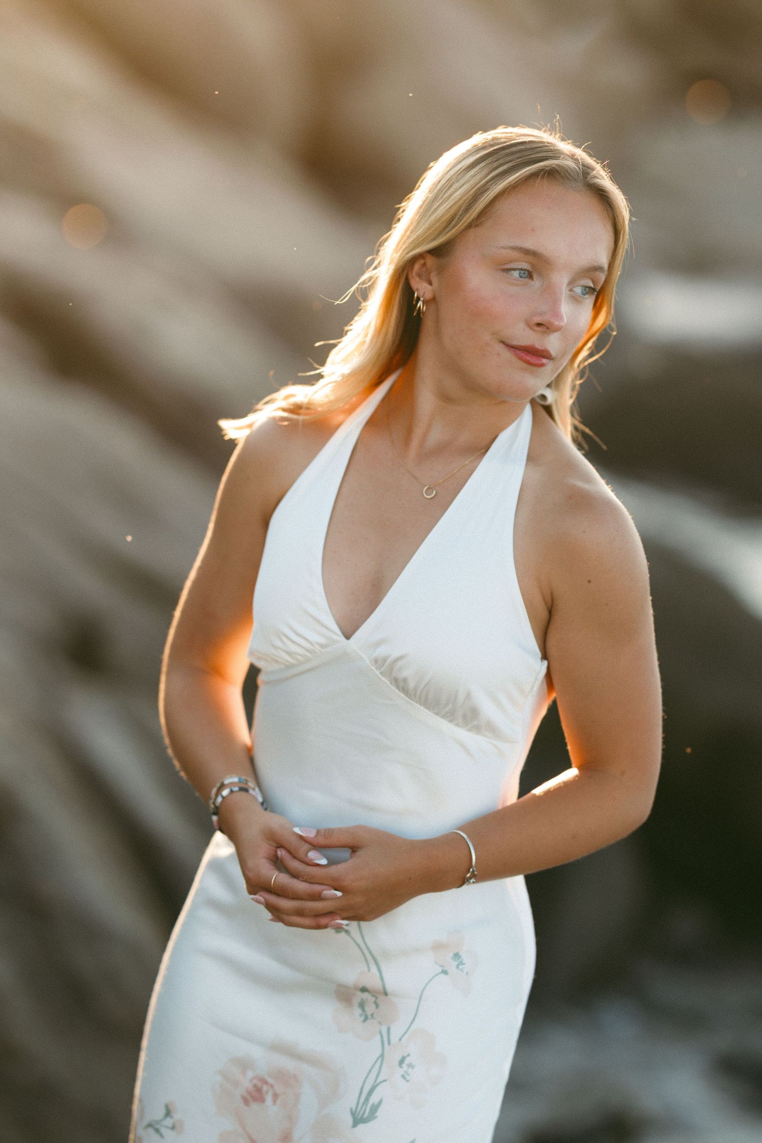 Sunset portrait session with golden hour lighting.