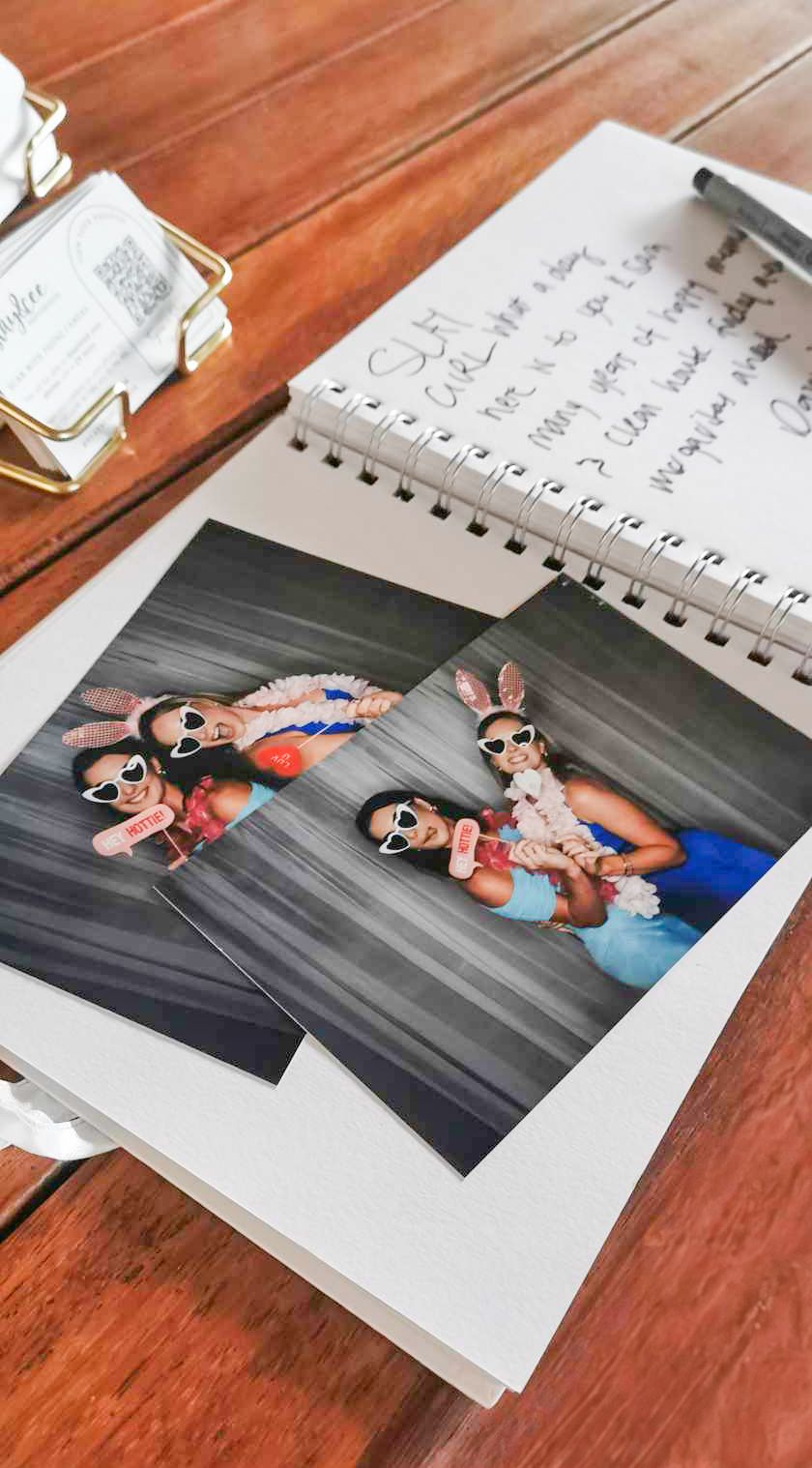 Stay&cee Creative photo booth setup, offering a fun and memorable experience for guests with instant prints and custom backdrops