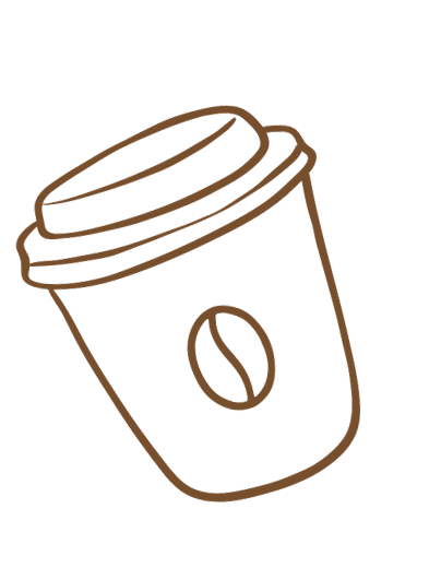 animated Illustraion gif of a coffee cup for branding