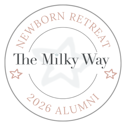 Milky Way Newborn Retreat 2026 badge recognizing advanced newborn photography training.