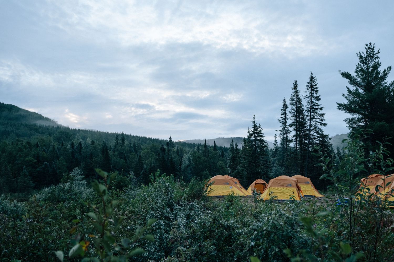 Campement près du Mont Morios lors de la course en trail Trans Charlevoix