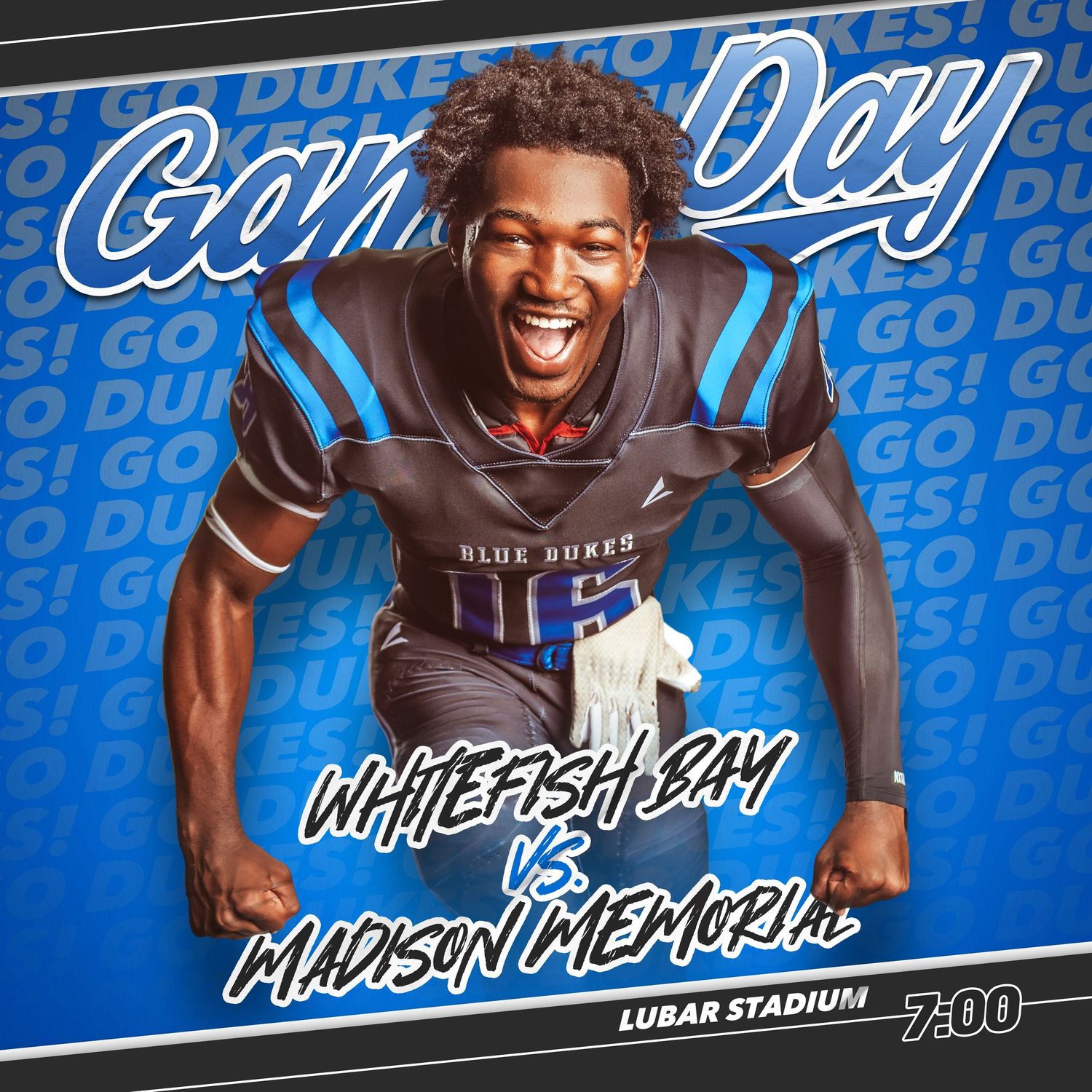 Basketball player celebrates with teammates against bright blue background in action photo sequence.