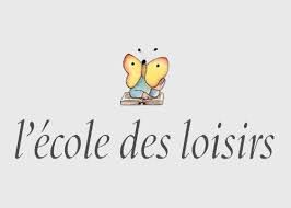 L'École des Loisirs logo featuring a charming butterfly reading a book, representing a French children's book publisher.
