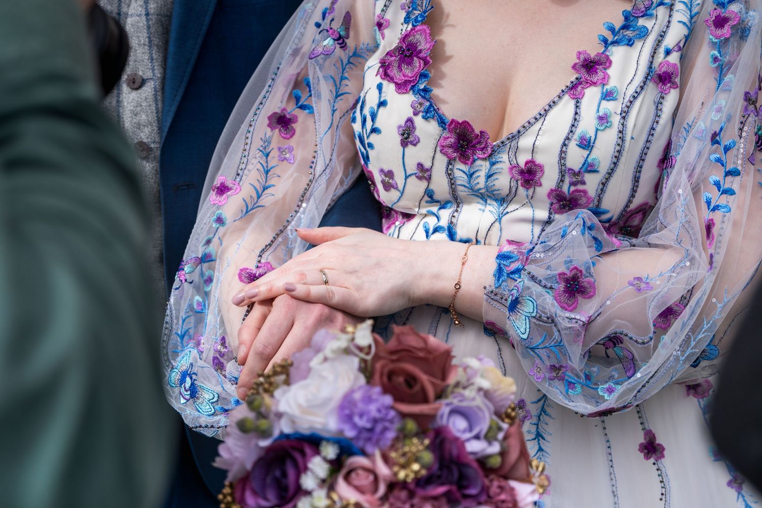 eiva photography wedding picture - bride and groom hands with rings chicheley hall