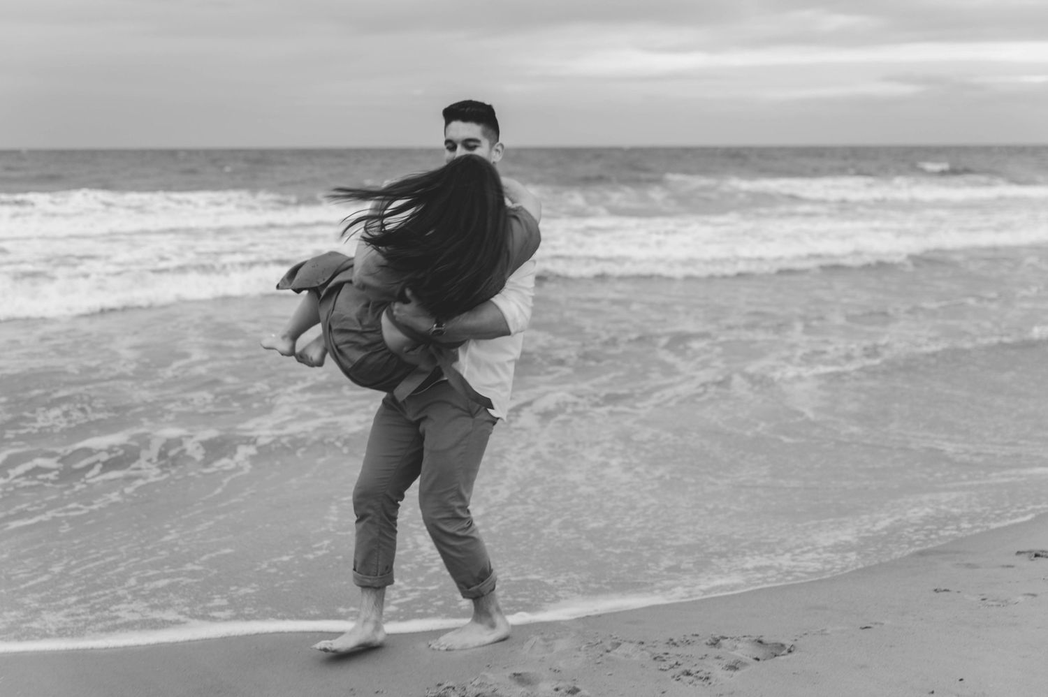 Engagement photo by the beach