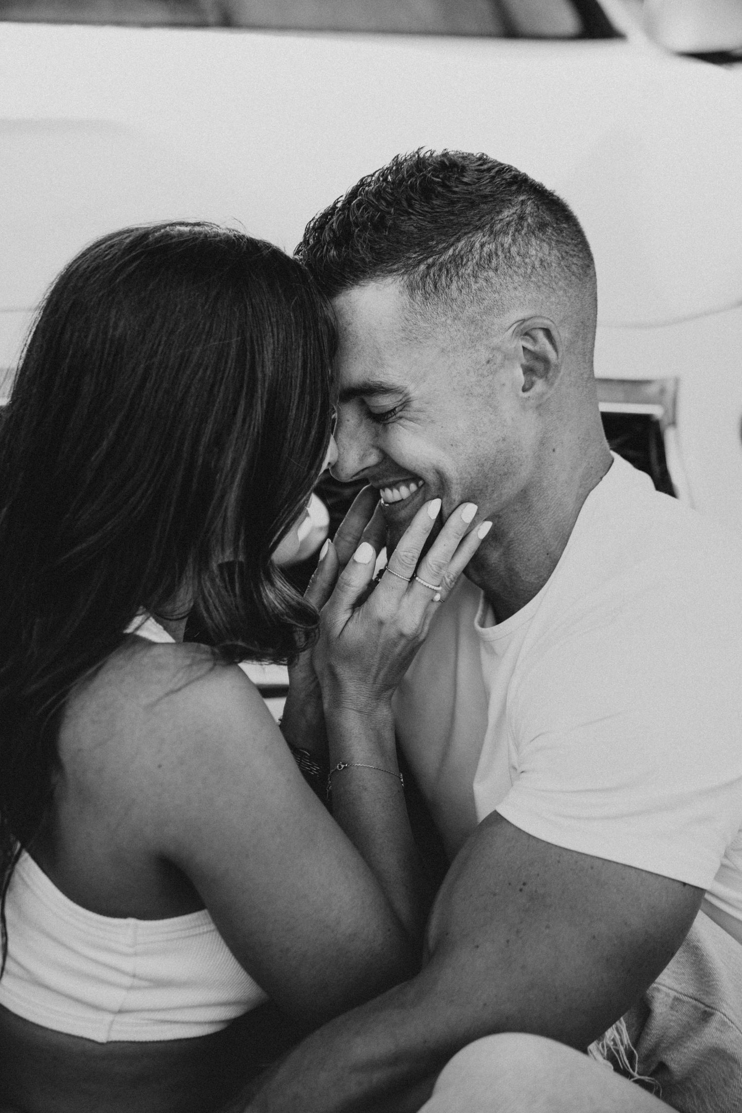 Black and white series of intimate couple moments.