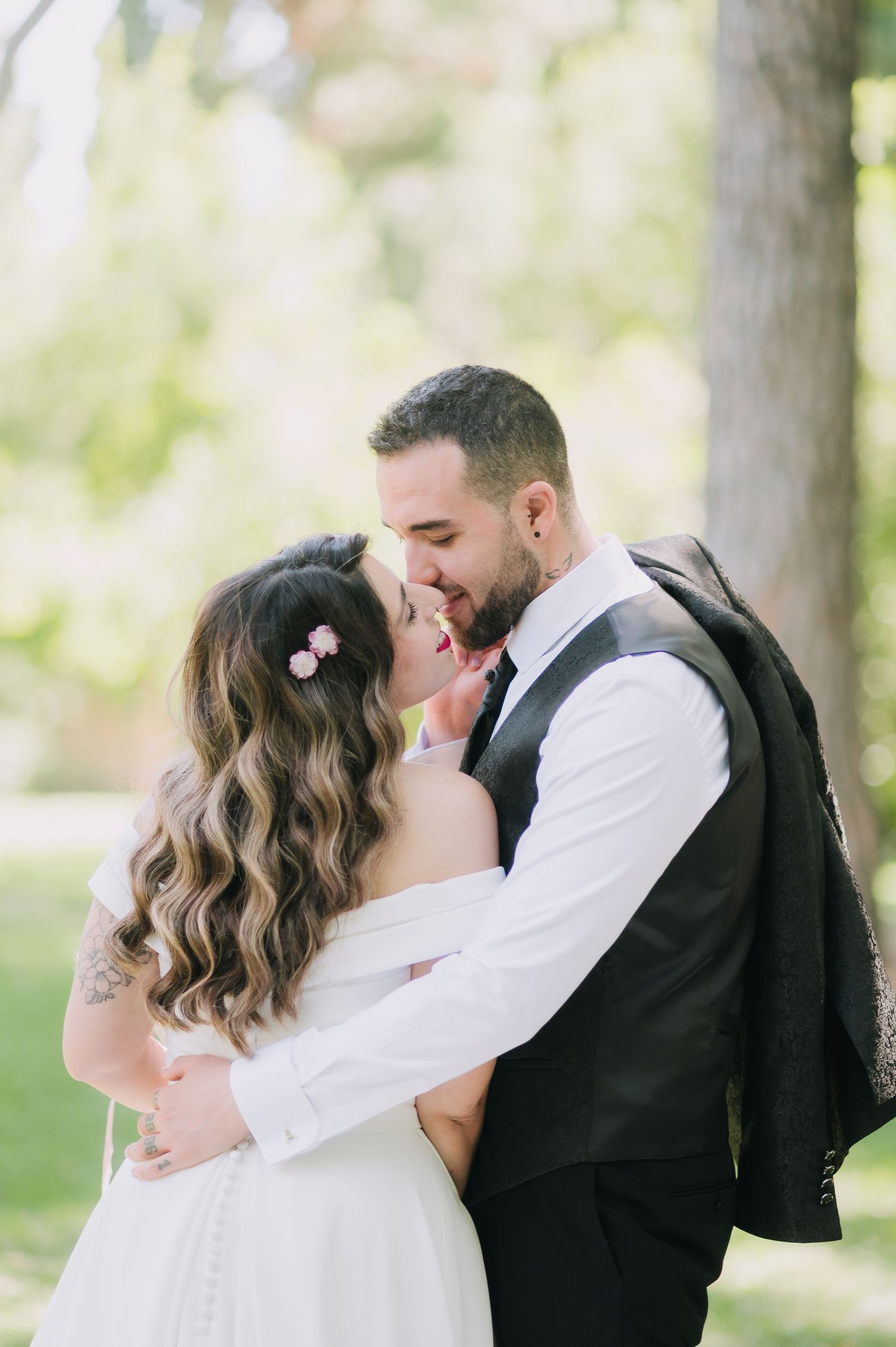 Novios en el parque de El Capricho Madrid