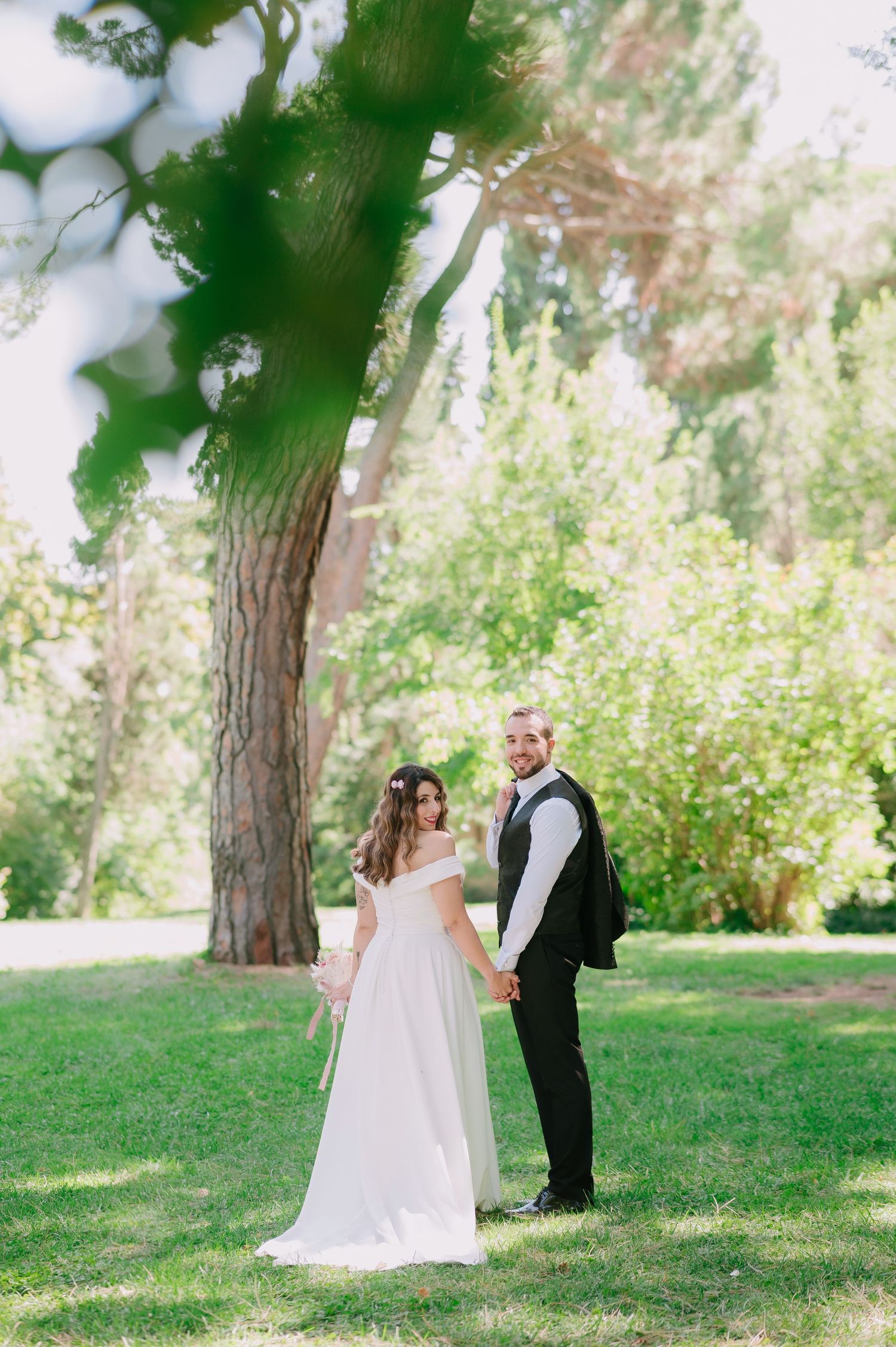 Novios en el parque de El Capricho Madrid
