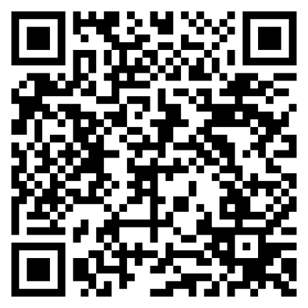 A high-contrast black and white QR code for scanning with a mobile device.