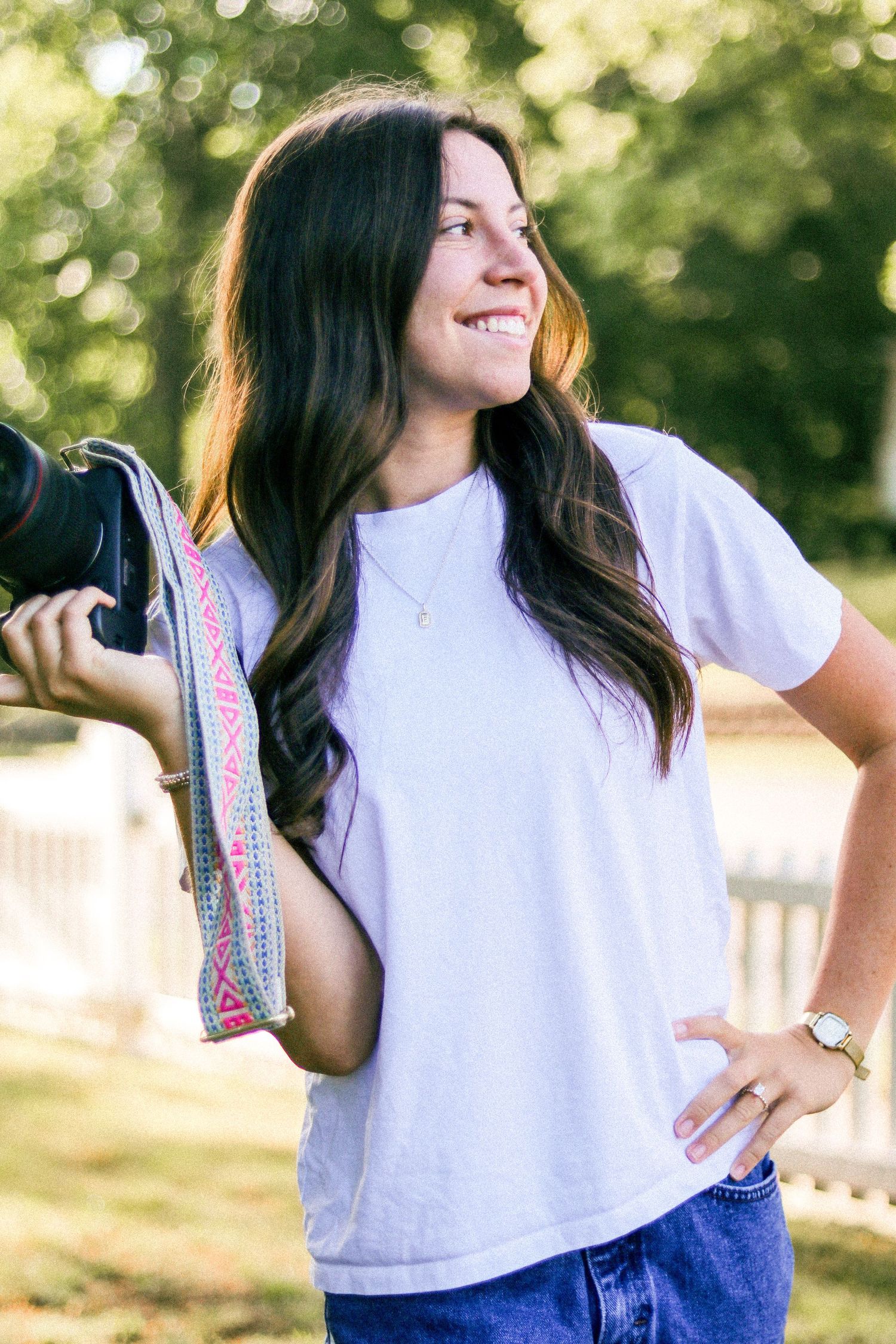 Emma Burton with camera