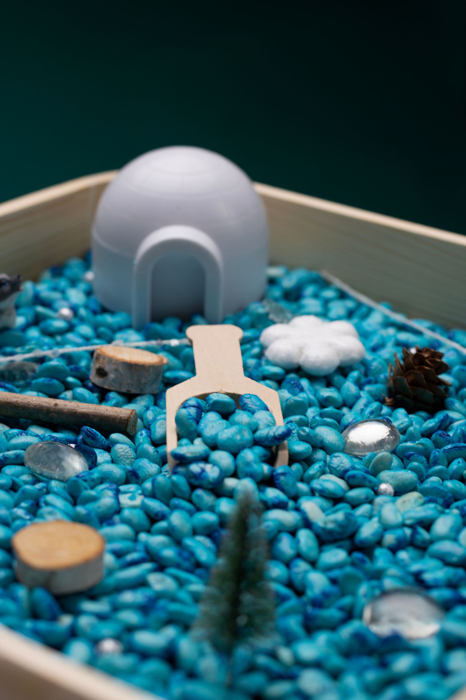 Colorful kids sensory bin photographed by Sioux Falls product photographer Sixtwentytwo Images, emphasizing interactive play, creativity.