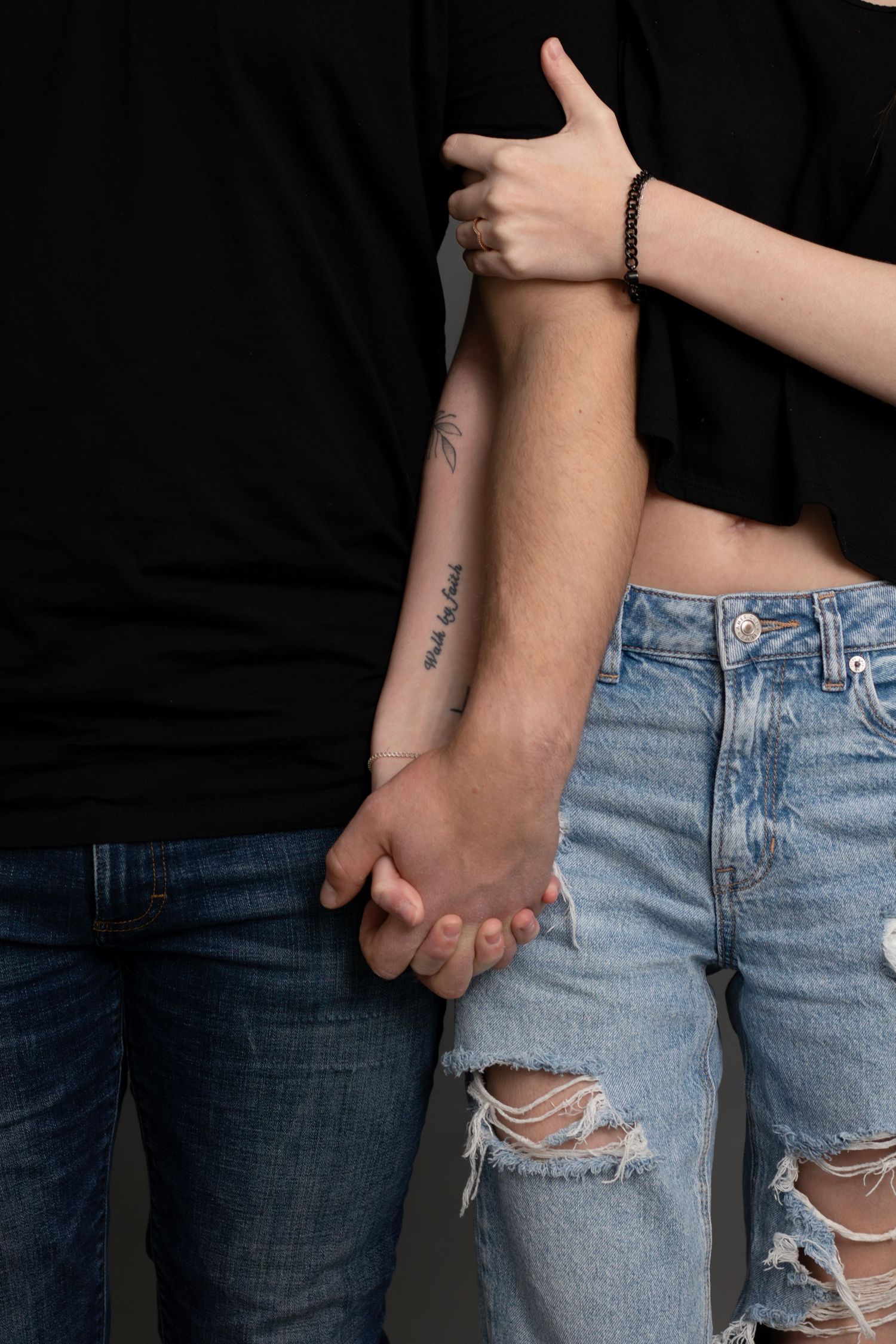 Sioux Falls Studio editorial portraits, couple posing with emotion, capturing love and personality in professional session in the Midwest