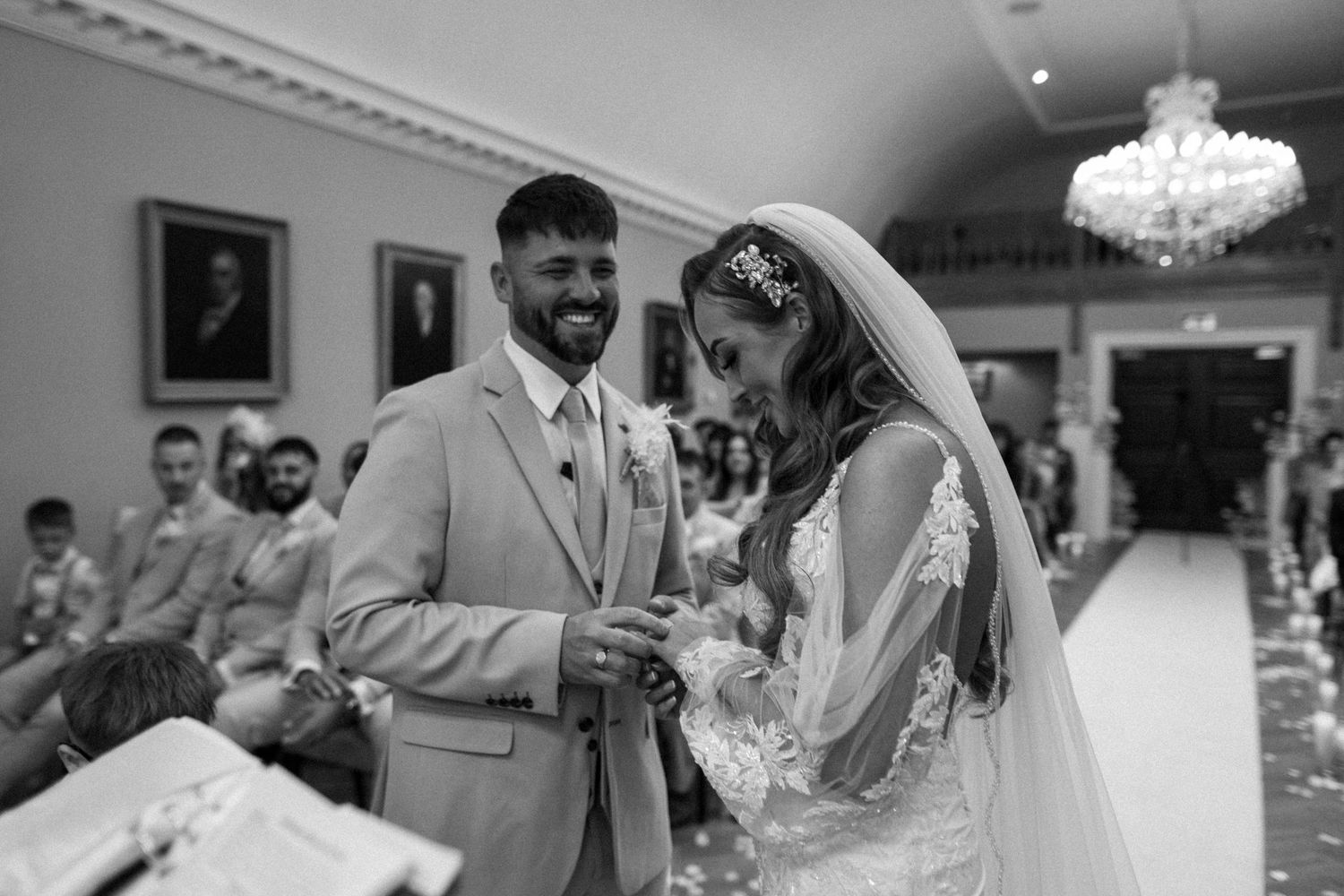 A joyous celebration unfolds during a wedding reception with dancing, laughter and elegant decor.