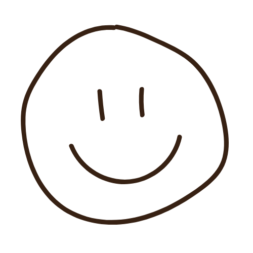 Simple hand-drawn smiley faces sketched in black ink showing various happy expressions.