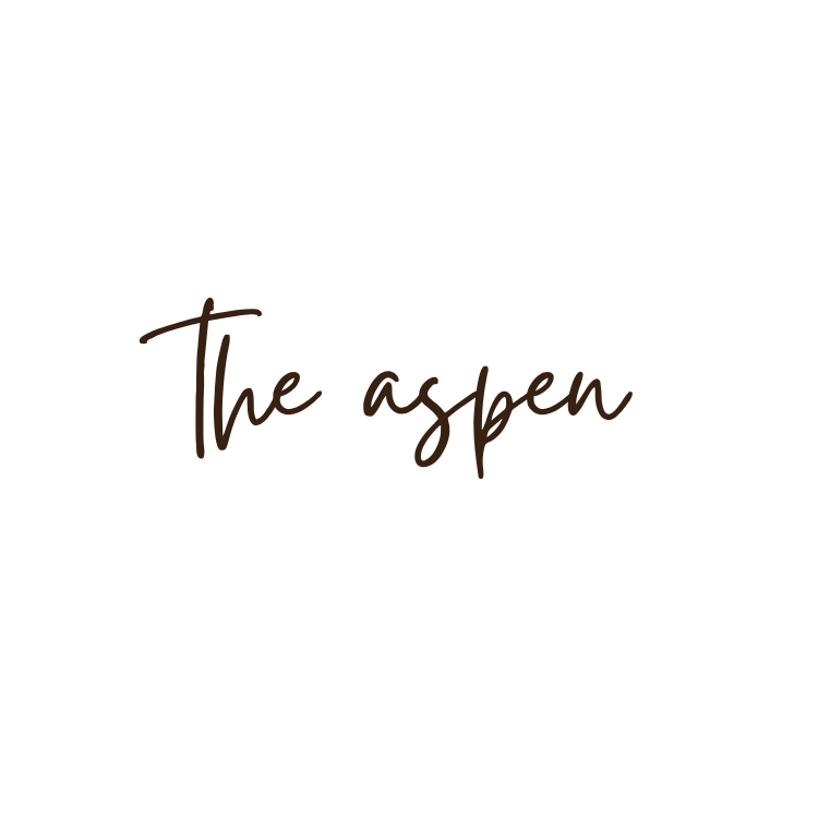 The Aspen logo in elegant cursive script with dark brown lettering on a white background.