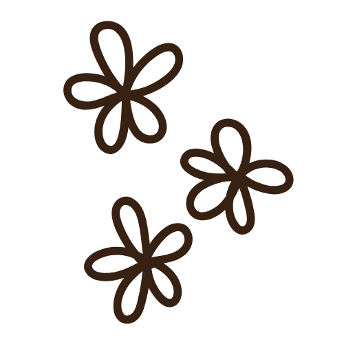 Brown butterfly silhouettes scattered in a decorative pattern against a white background.