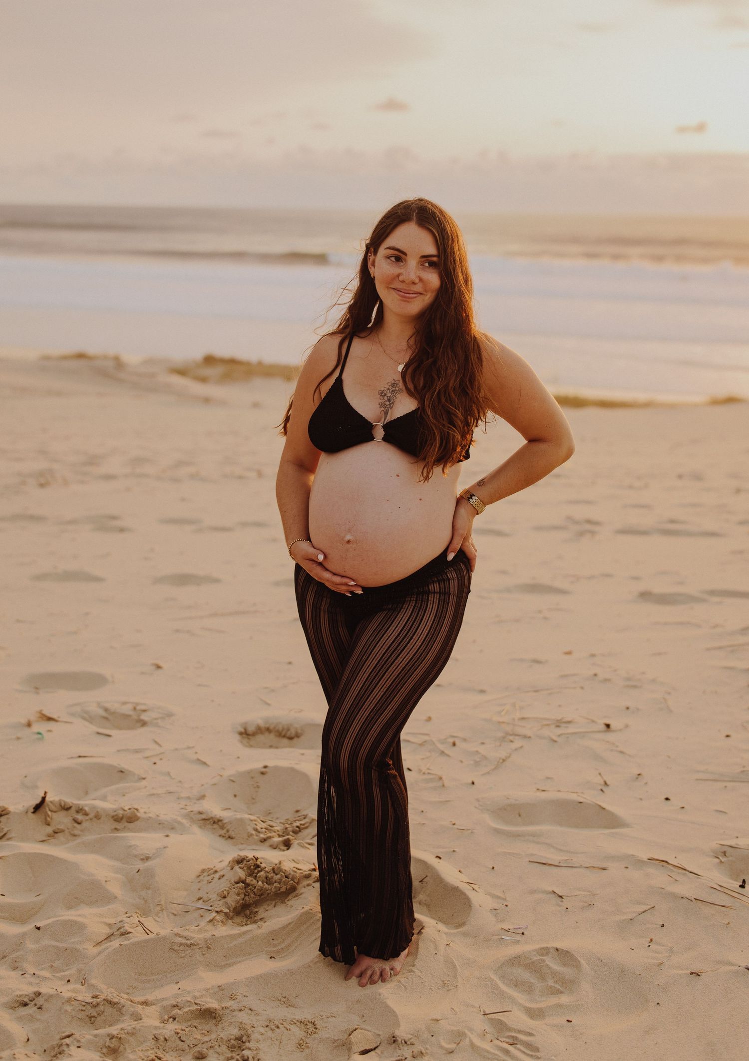 Femme enceinte à Biscarosse dans les landes