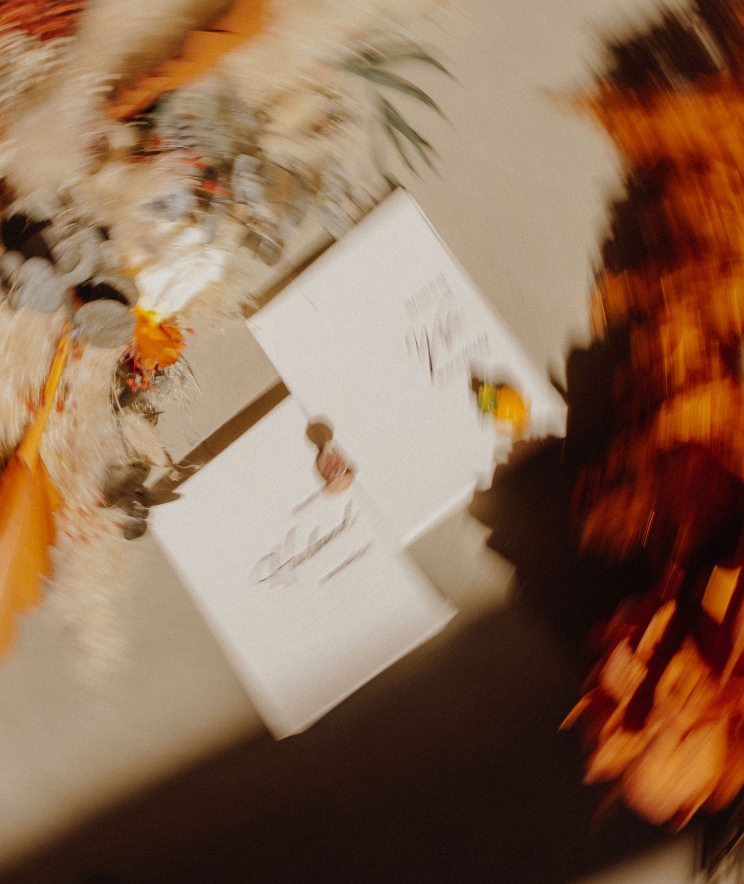 Faire part des mariés avec un effet flou artistique  en photo