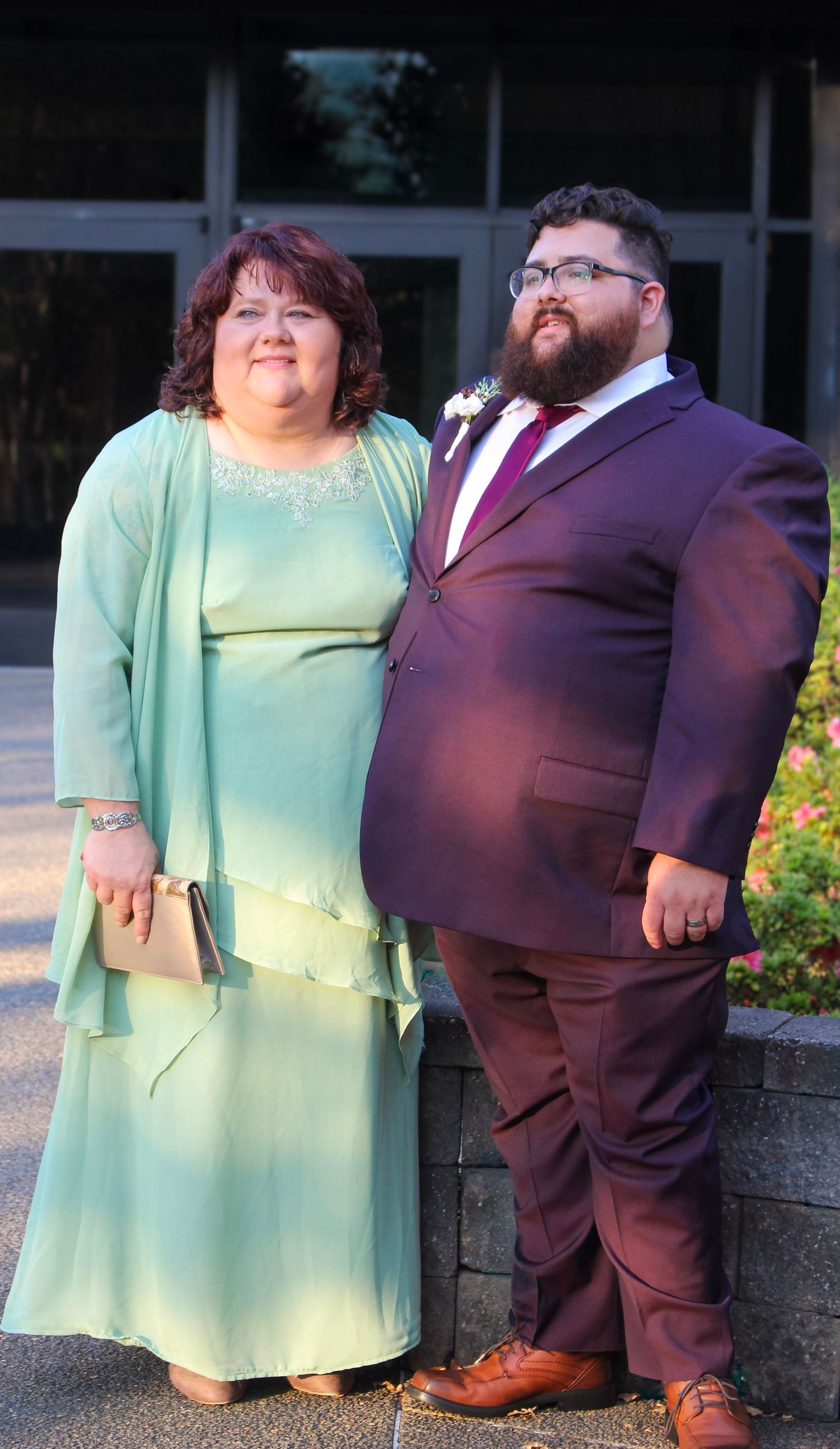 This is a photo of the groom and his mom.