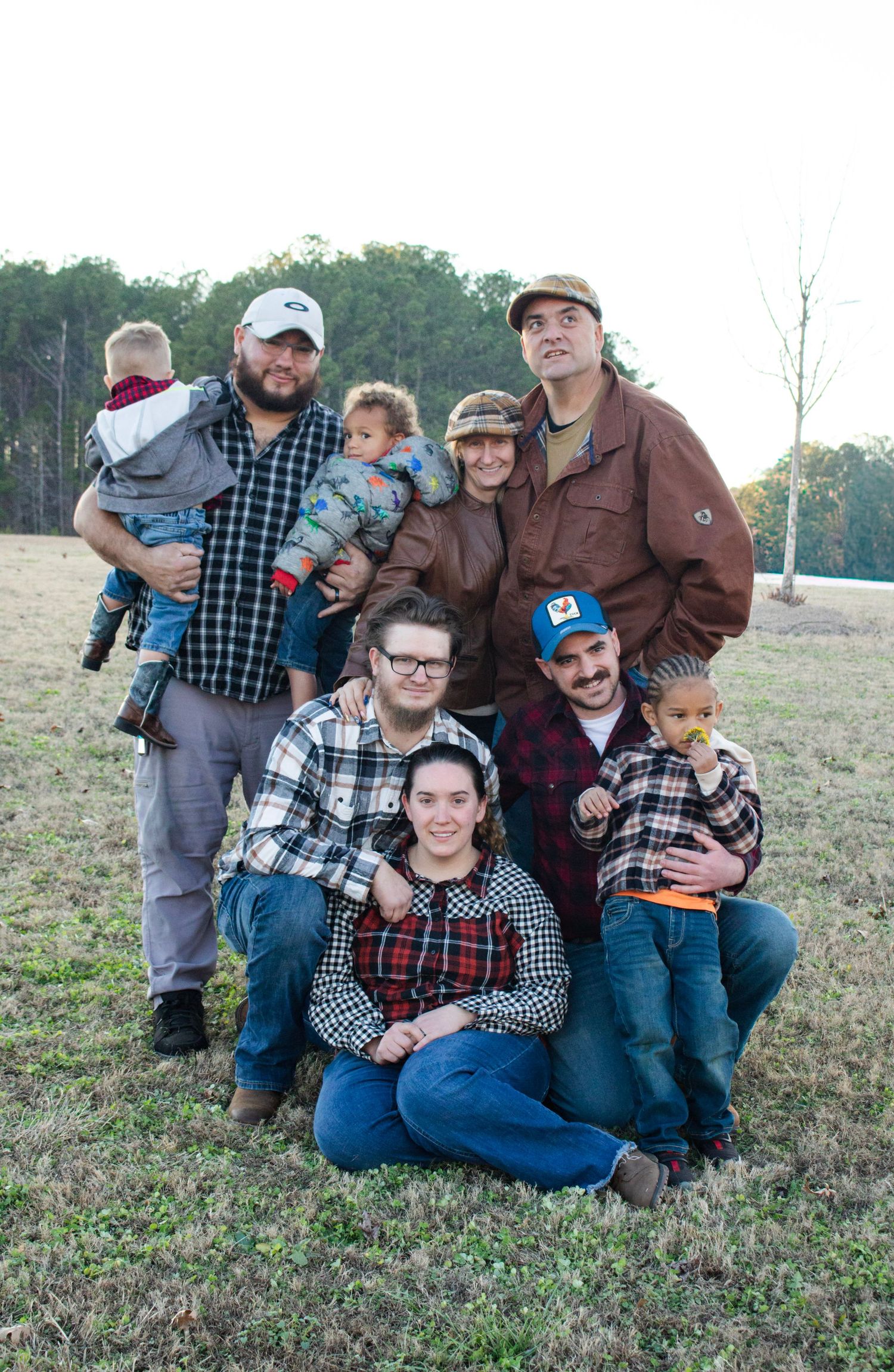 This is the big group family photo, showing off grandkids and their playfulness.