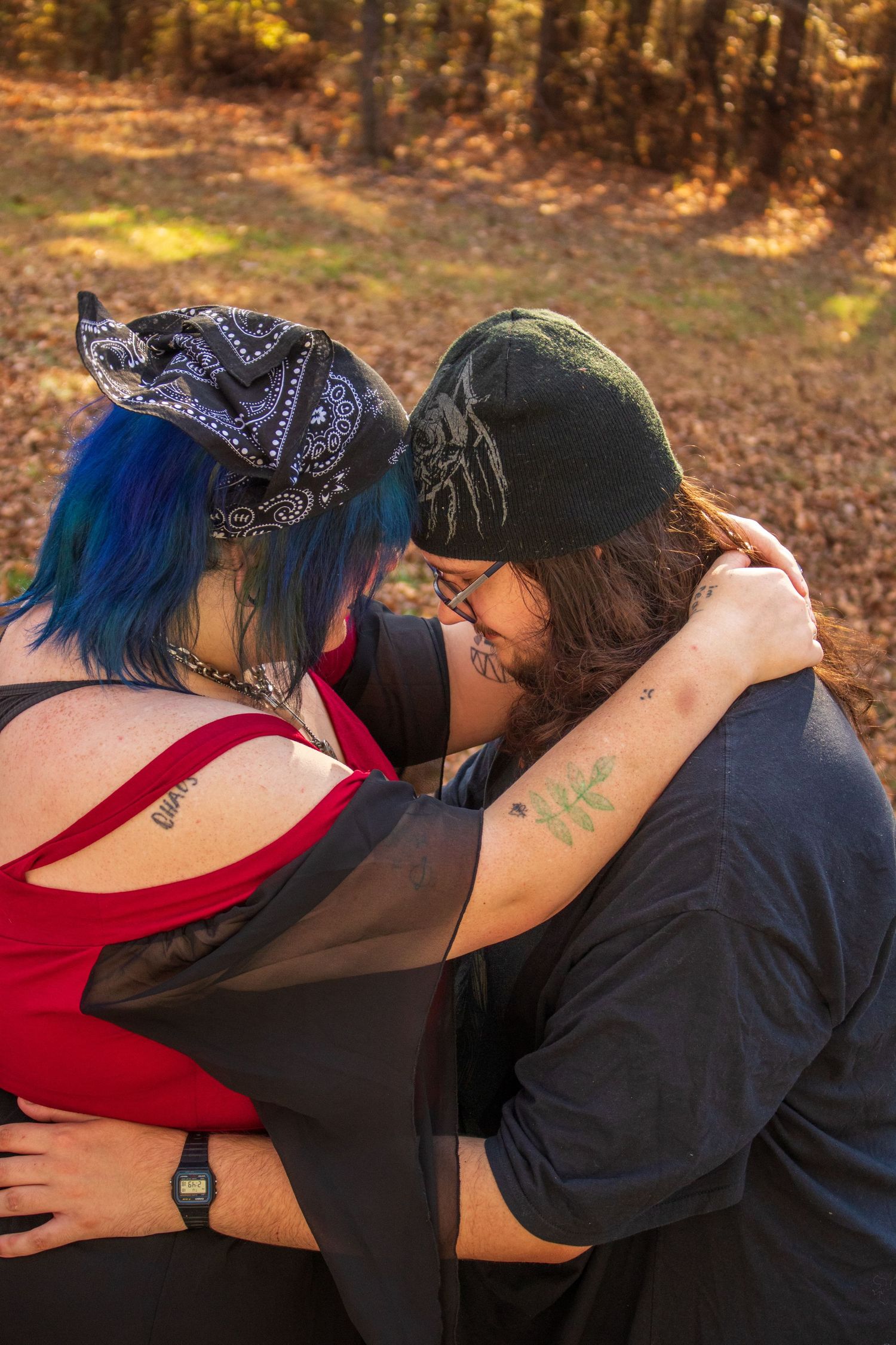 This is a photo of two lovebirds having a happy engagement session.