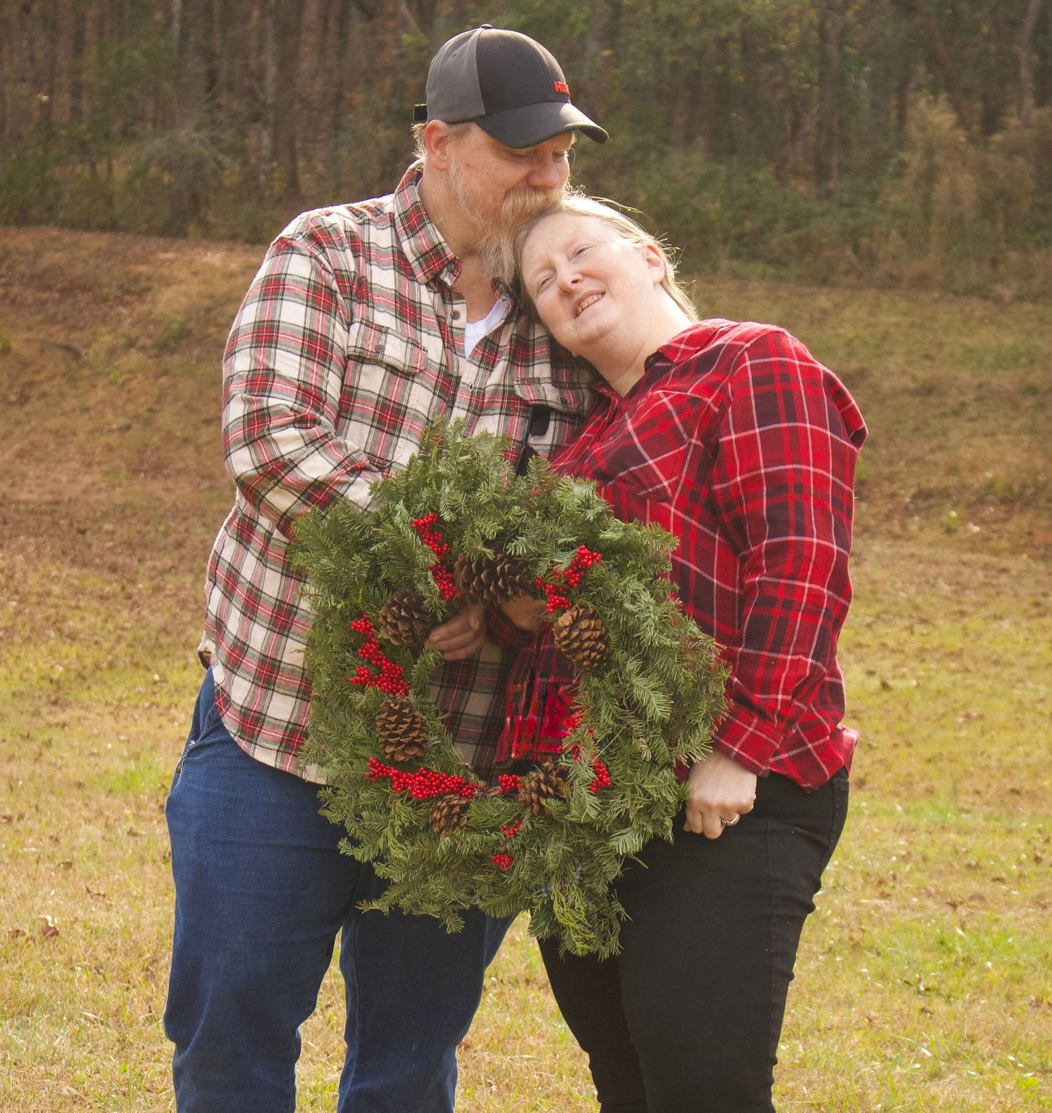 This is a photo of the grandparents in the Christmas photoshoot.