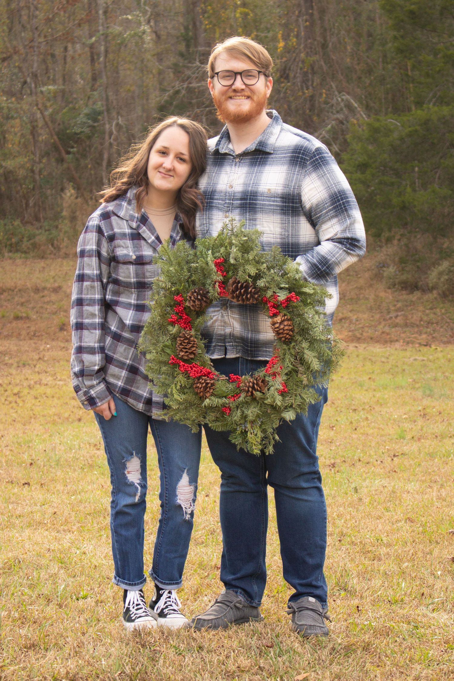 This is a photo of the daughter in law  and son of the Christmas photoshoot.