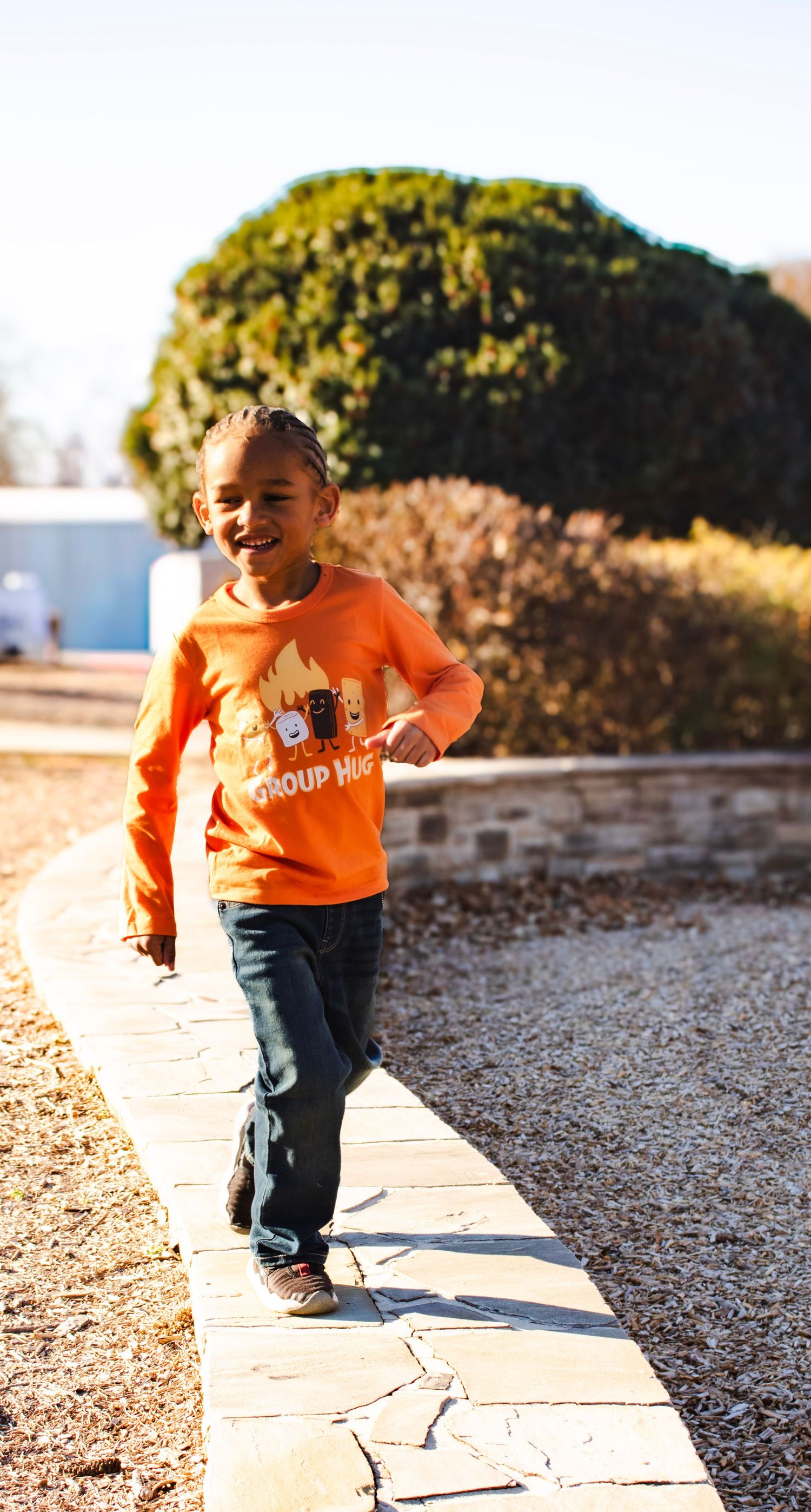 This is a photo of the kid getting his energy out.