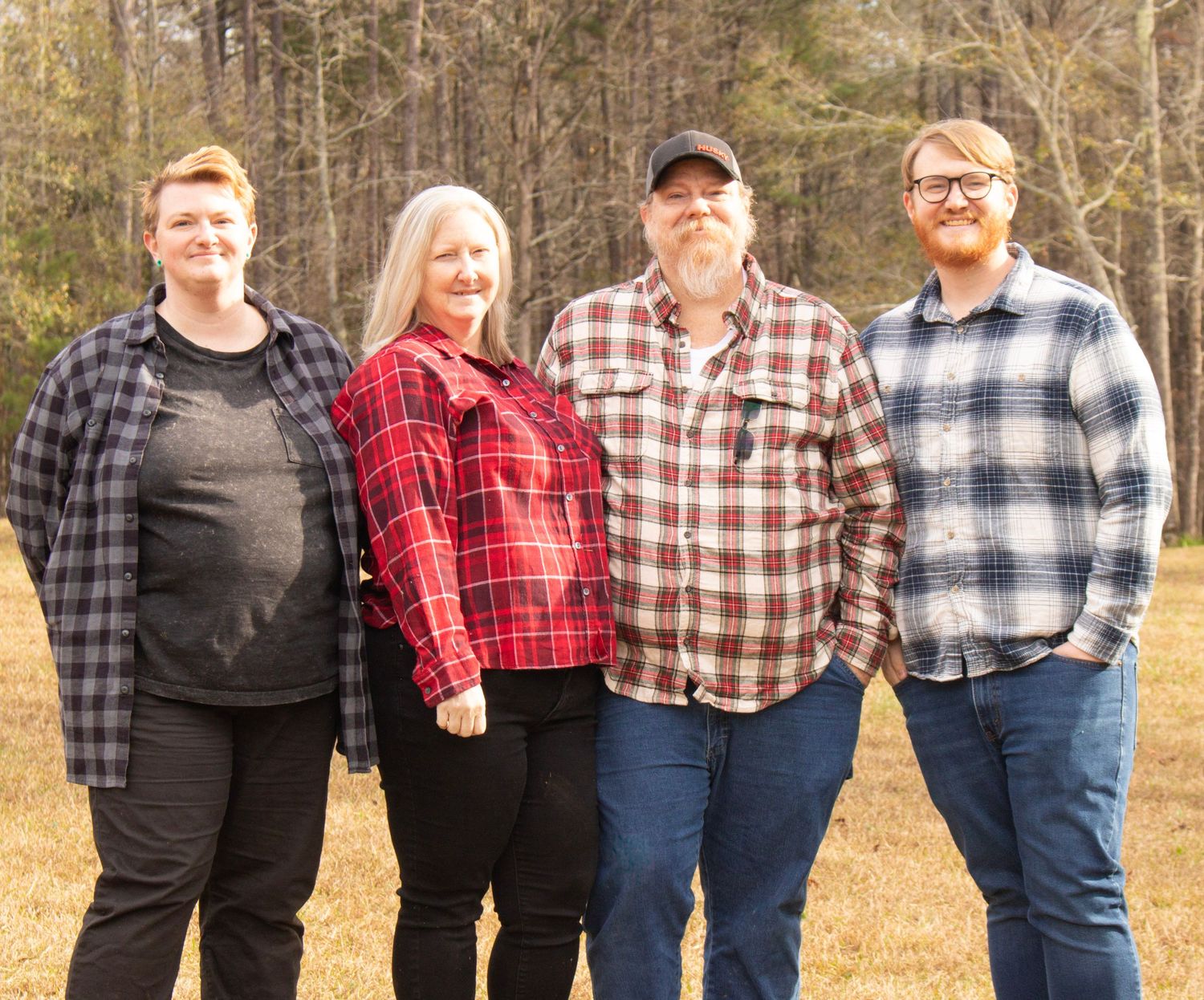 This is a photo of the mom and dad and their two sons.