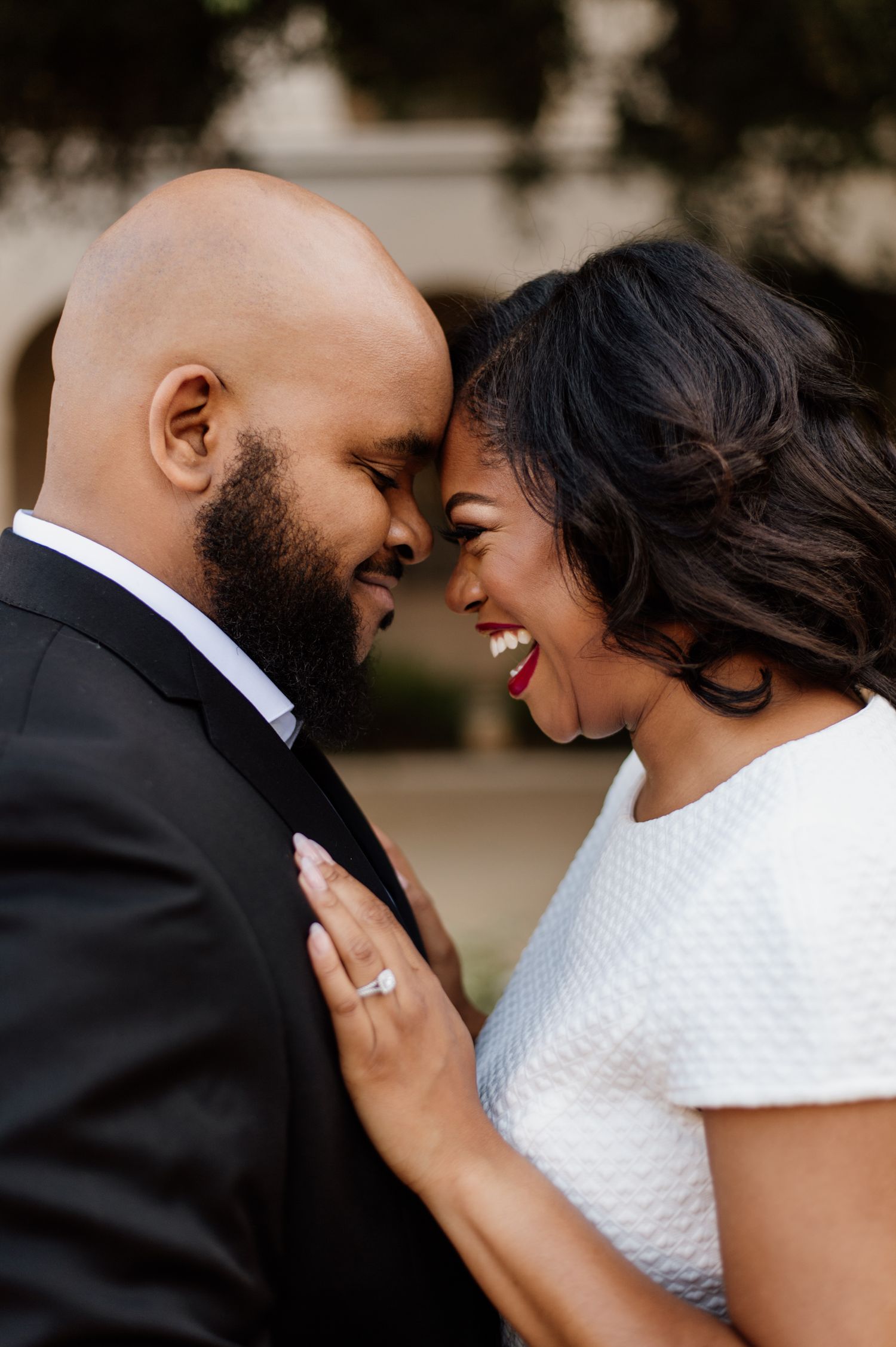 Romantic couple shares intimate moments in a series of close-up photos showing affection and tenderness.