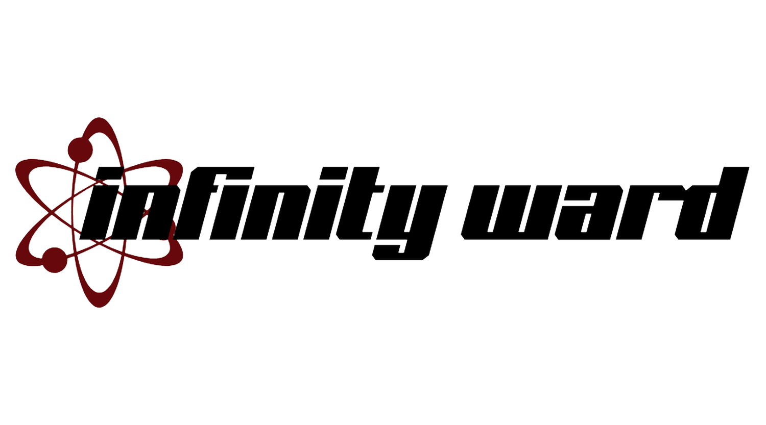 Stylized black text logo design with decorative elements.