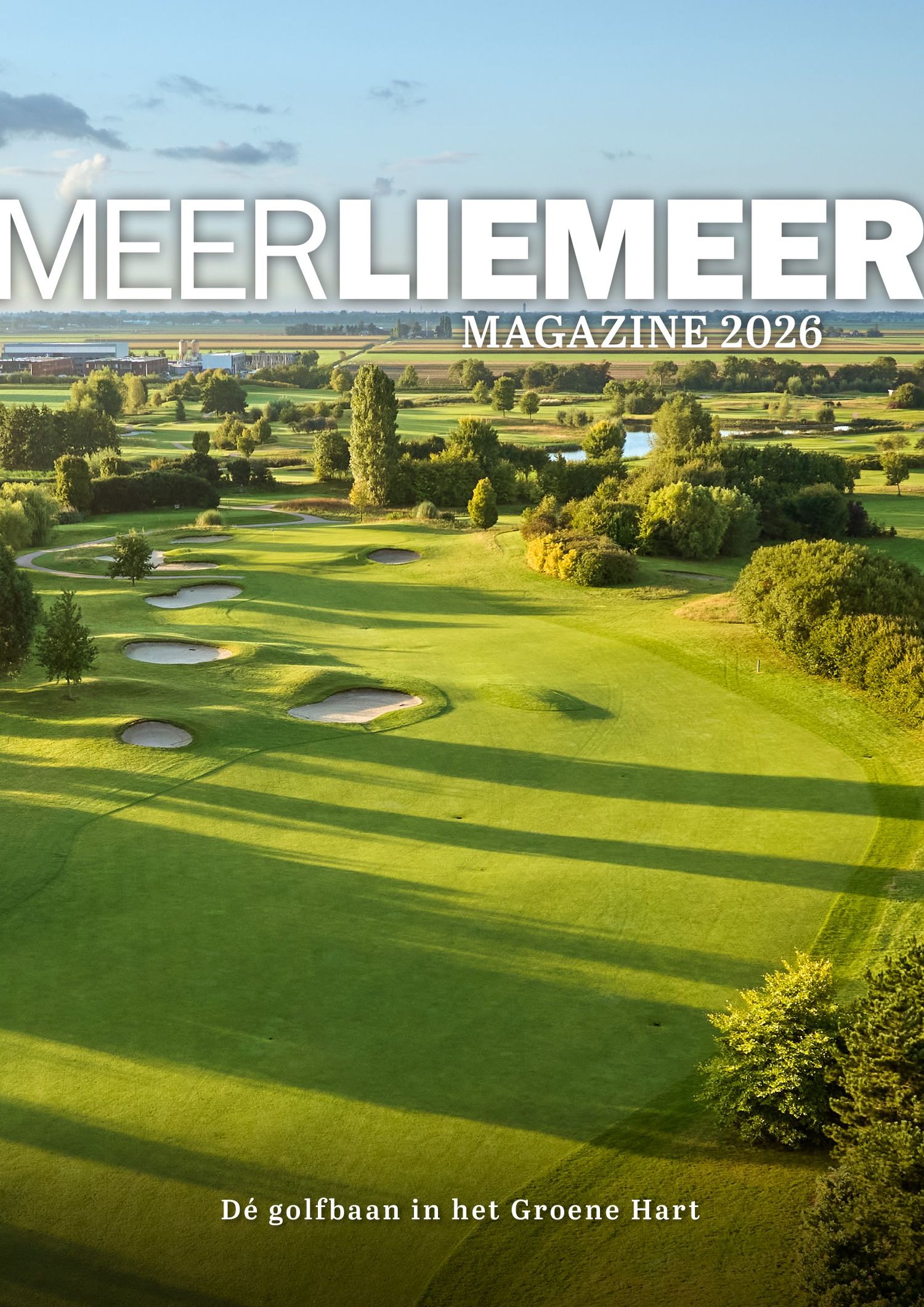 Aerial view of Meerliemeer Golf Course, a lush green golf course in the Groene Hart, featured in Magazine 2026.