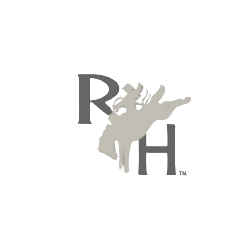 Series of abstract horse-themed logos in grayscale.