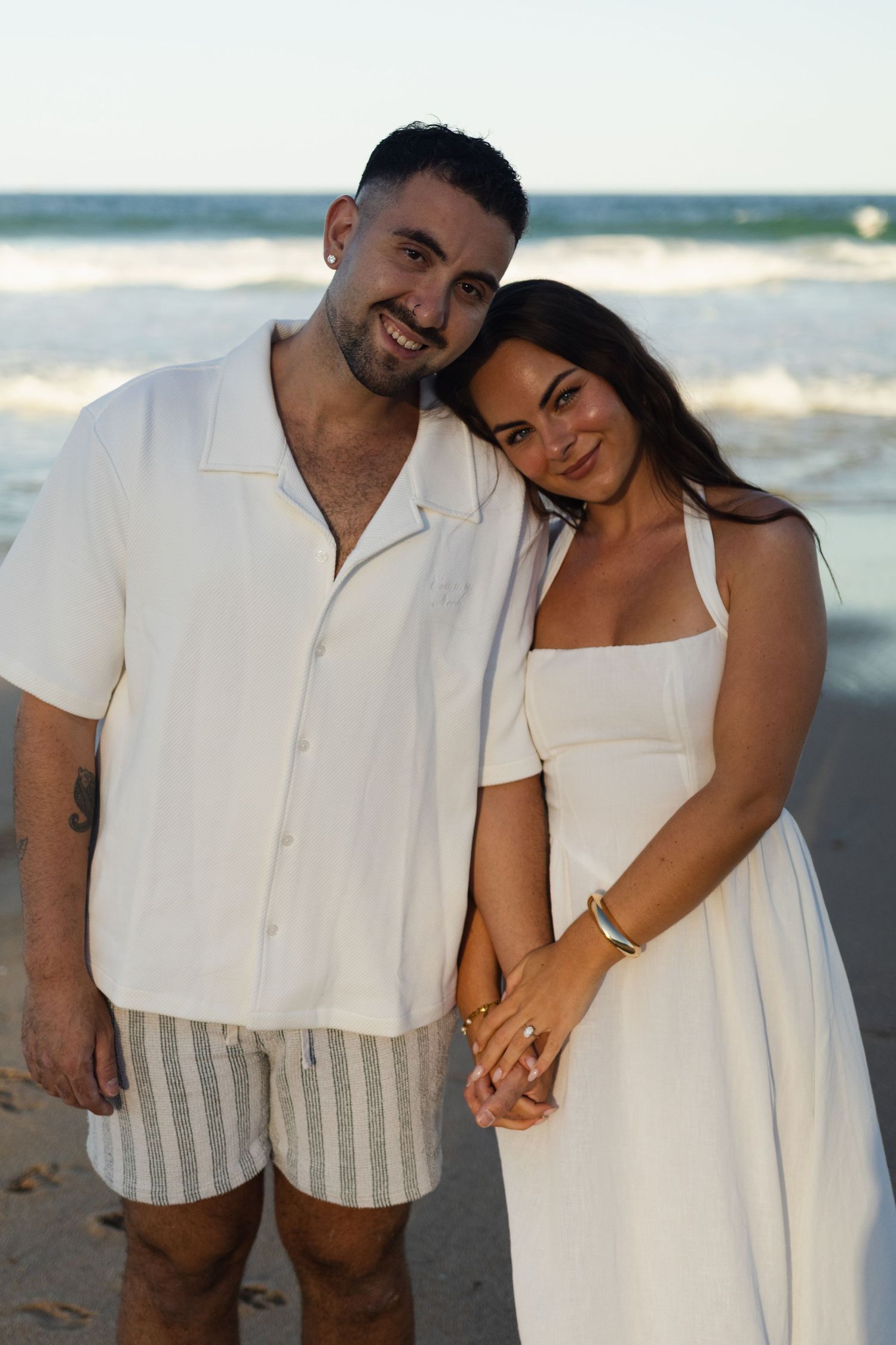 Sunset engagement photos at Wurtulla Beach Sunshine Coast