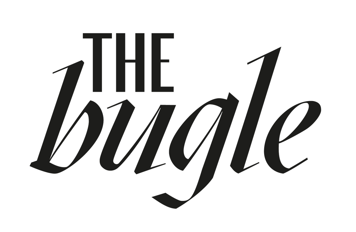 The Bugle logo featuring elegant black serif and script typography on a white background.