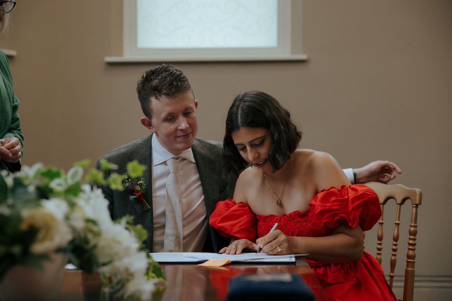 Intimate wedding ceremony at Reading Registry Office with close family