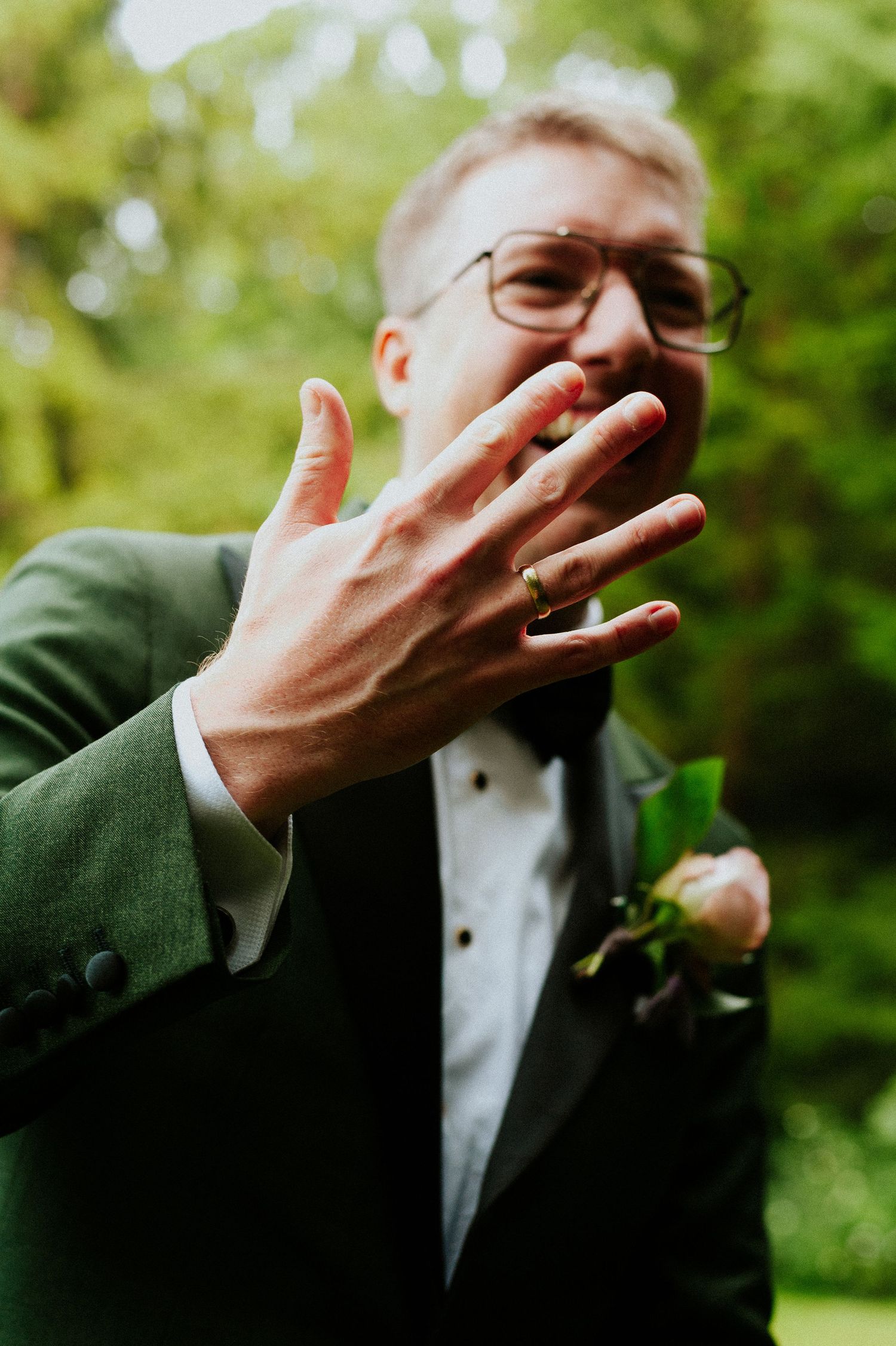 Close-up shots of emotional reactions during a wedding ceremony.