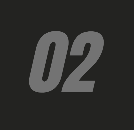 Dark gray numbers arranged in sequence from 02 to 07 against a black background create a minimalist countdown pattern.