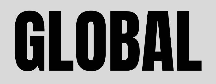 Bold black text spelling out GLOBAL repeated three times on a light gray background.